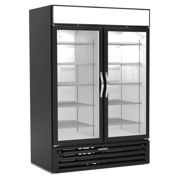 Beverage-Air MMRR49HC-1-A-BW-WINE MarketMax 52" Glass Door Dual Temperature Wine Refrigerator with White Interior Black