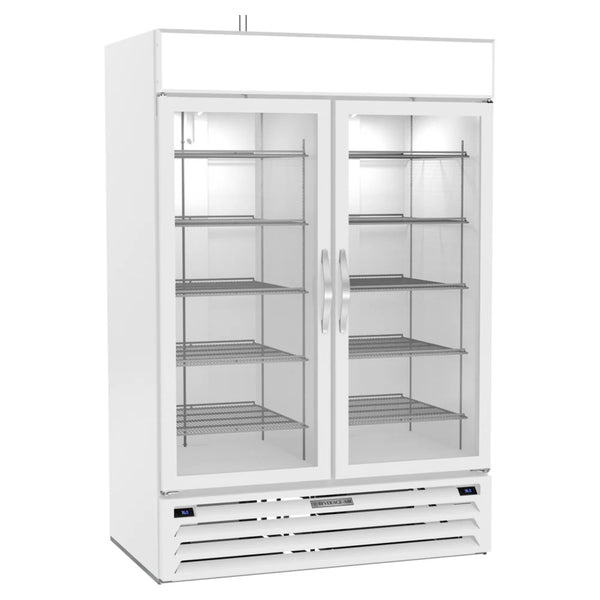 Beverage-Air MMRR49HC-1-A-WW-WINE MarketMax 52" Glass Door Dual Temperature Wine Refrigerator with White Interior White