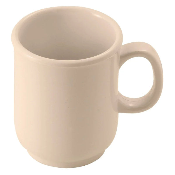 Winco MMU-8 Tan Bulbous Melamine Mugs, 8 Oz