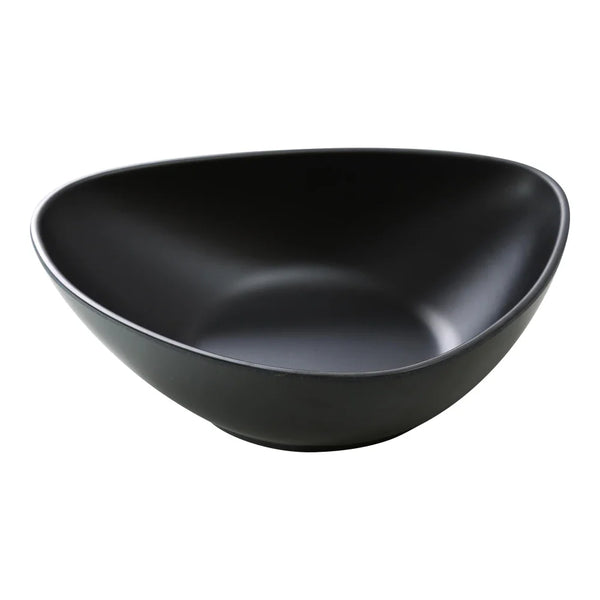 Yanco MO-211BK Moderne 11" Triangular Pasta Plate, Black Melamine, 60oz - Pack of 12