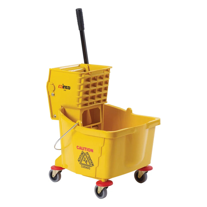 Winco MPB-36 Yellow Mop Bucket with Wringer, 36 Qt