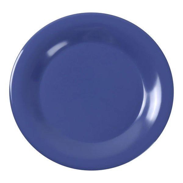 Yanco MS-005BU Milestone 5.5" Round Plate with Blue Melamine & Wide Rim - Pack of 48