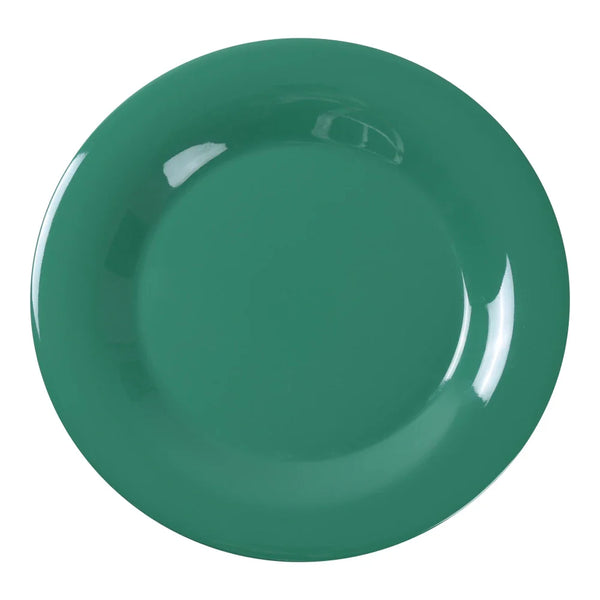 Yanco MS-006GR Milestone 6.5" Round Plate with Green Melamine & Wide Rim - Pack of 48