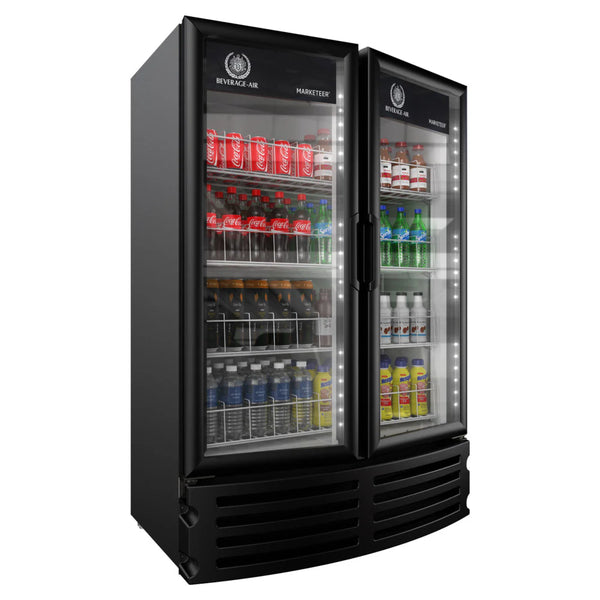 Beverage-Air MT21-1B Marketeer 39" Refrigerated Glass Door Merchandiser with LED Lighting Black