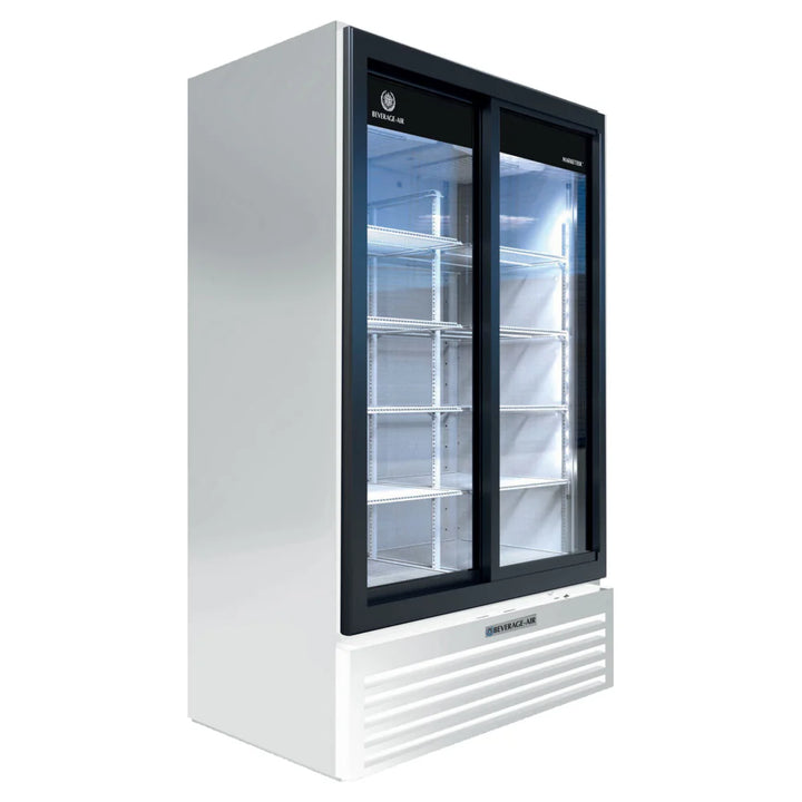 Beverage-Air MT53-1-SDW 54" Marketeer Series Refrigerated Glass Door Merchandiser with LED Lighting White