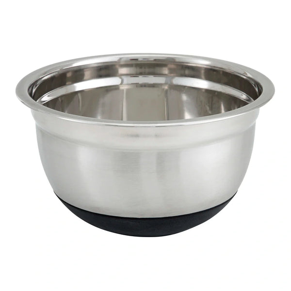 Winco MXRU-150 1.5qt Mixing Bowl, Silicone Base, Stainless Steel