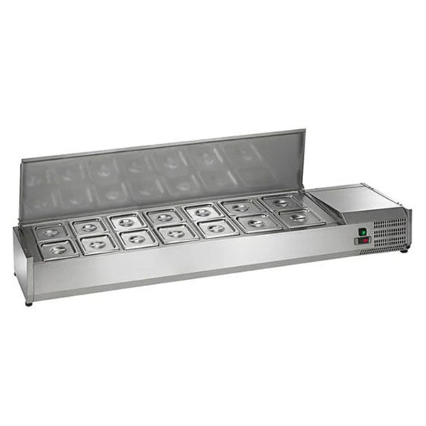 Arctic Air Fourteen Pan Stainless Steel Counter Top Prep Station – 63", (ACP63)