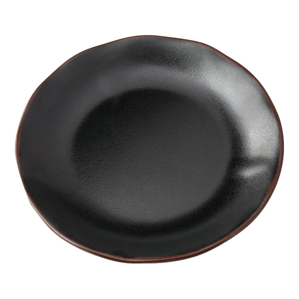 Yanco NA-107BK Nature Art 7 1/2" Black Melamine Round Bread and Butter Plate, Pack of 48