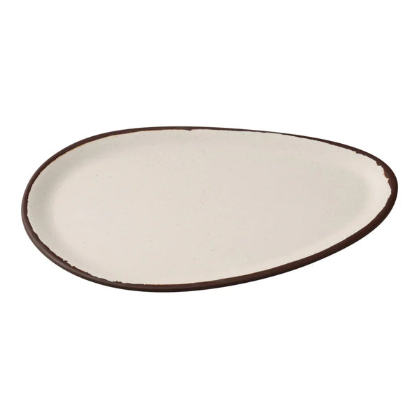 Yanco NA-212 Nature Art 7 3/4" White Melamine Oval Plate, Pack of 24