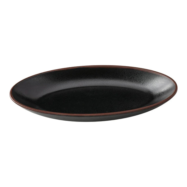 Yanco NA-310BK Nature Art 5.12" Black Melamine Oval Dinner Plate, Pack of 24