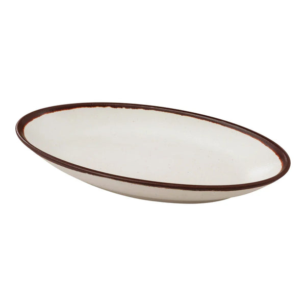 Yanco NA-310 Nature Art 5.12" White Melamine Oval Plate, Pack of 24