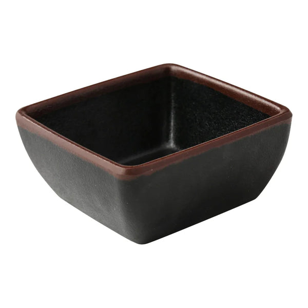 Yanco NA-5004BK Nature Art 5 Oz Black Melamine Square Sauce Dish, Pack of 48