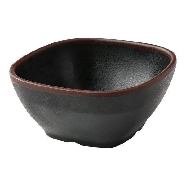 Yanco NA-505BK Nature Art 10 Oz Black Melamine Square Miso Soup Bowl, Pack of 48