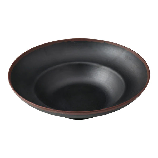 Yanco NA-811BK Nature Art 20 Oz Black Melamine Mediterrean Pasta Bowl, Pack of 12