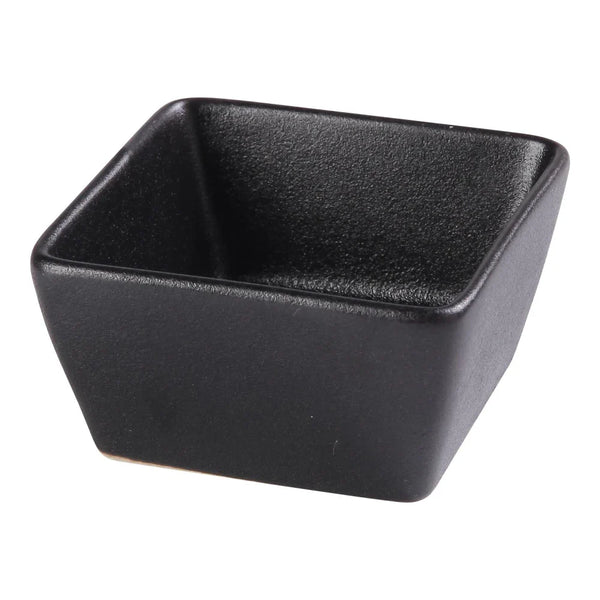 Yanco NB-4031 Noble Black 3 Oz Black Square Sauce Dish, China, Pack of 48