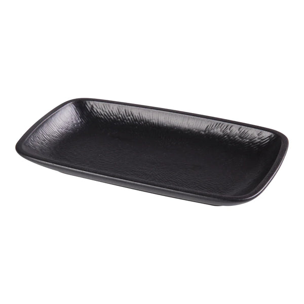 Yanco NB-512 Noble Black 6-5/8" Black Rectangular Plate, China, Pack of 24