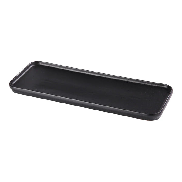 Yanco NB-513 Noble Black 4-3/4" Black Rectangular Plate, China, Pack of 24