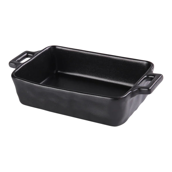 Yanco NB-910 Noble Black 25 Oz Rectangular Bake Dish with Handle, China, Pack of 6