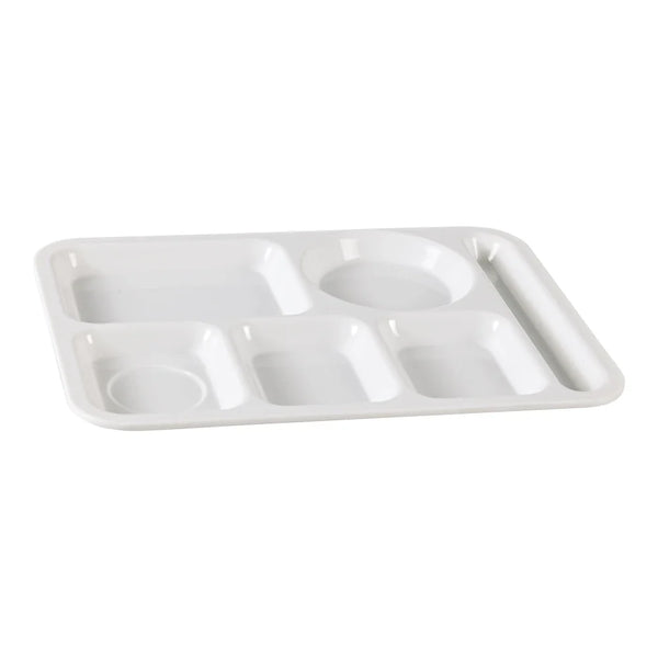 Yanco NC-2162 Compartment 10" White Melamine Compartment Dinner Plate, Pack of 12