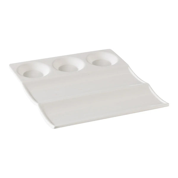 Yanco NC-4600 Compartment 8" White Melamine Compartment Dinner Plate, Pack of 24