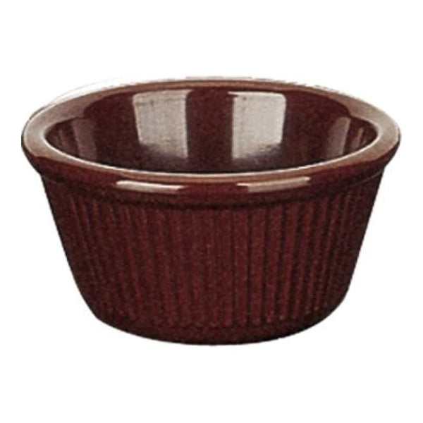 Yanco NC-532C  4 Oz Brown Melamine Fluted Ramekin, Pack of 72