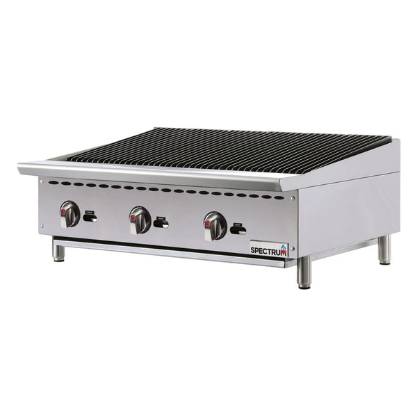 Winco NGCB-36R Stainless Steel 36" Spectrum Countertop Gas Charbroiler