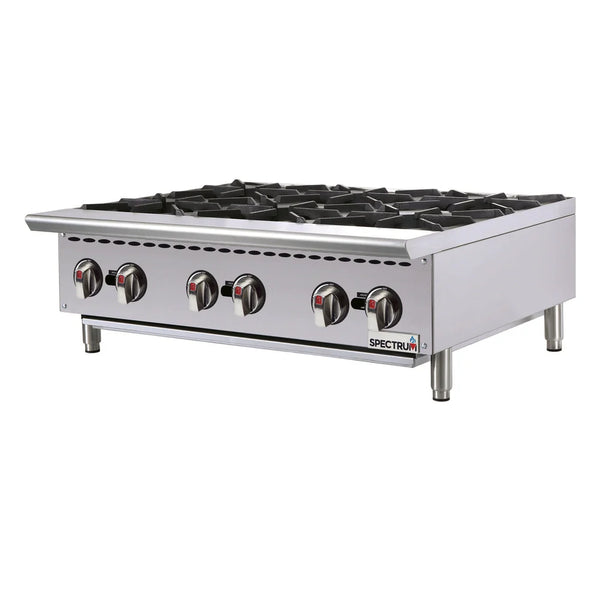 Winco NGHP-6 36" 6-Burner Natural Gas Countertop Hot Plate