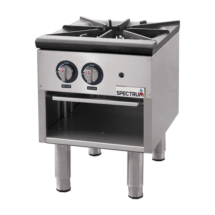 Winco NGSP-1 Spectrum Gas Stock Pot Stove with 1 Grate and Three-Ring Burners