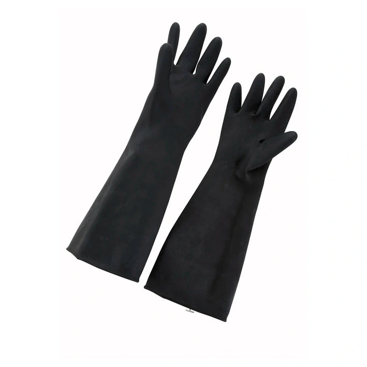 Winco NLG-1018 Natural Latex Gloves, 10" x 18", Black