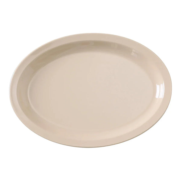 Yanco NS-510T Nessico Oval Platter with Narrow Rim, 9.75" Length, 6.75" Width, Melamine, Tan Color, Pack of 24