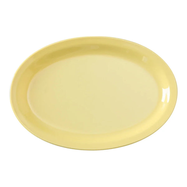 Yanco NS-510Y Nessico Oval Platter with Narrow Rim, 9.75" Length, 7.75" Yellow Melamine, Pack of 24