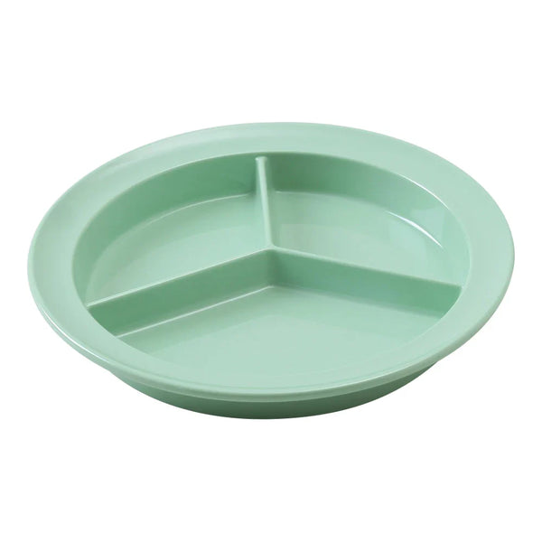 Yanco NS-701G Nessico 3-Compartment Deep Plate, 8.75" Green Melamine, Pack of 24