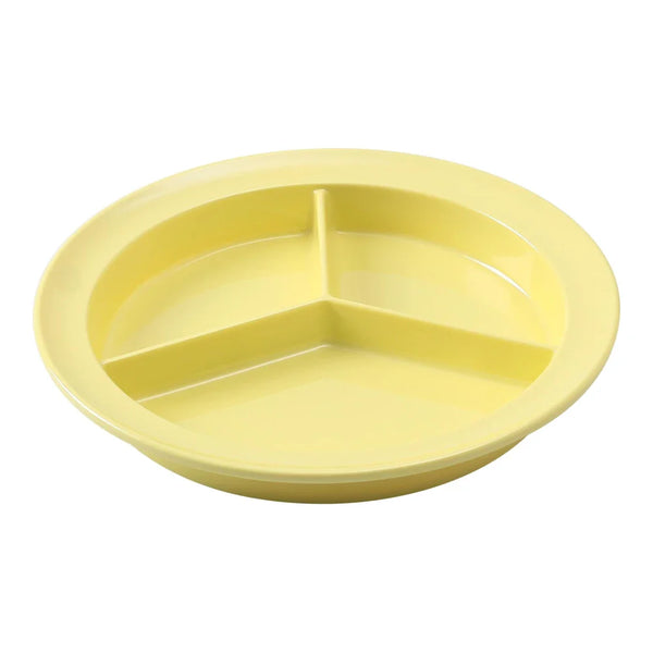 Yanco NS-701Y Nessico 3-Compartment Deep Plate, 8.75" Yellow Melamine, Pack of 24