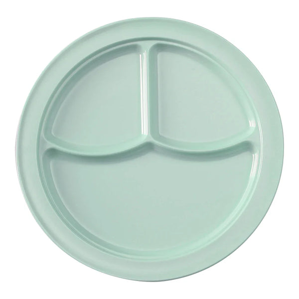 Yanco NS-703G Nessico 3-Compartment Plate, 10" Green Melamine, Pack of 24