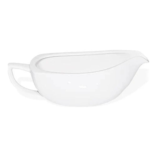 Furtino England Nuovo  45cl/15.5oz White Porcelain Sauce Boat, Pack of 6