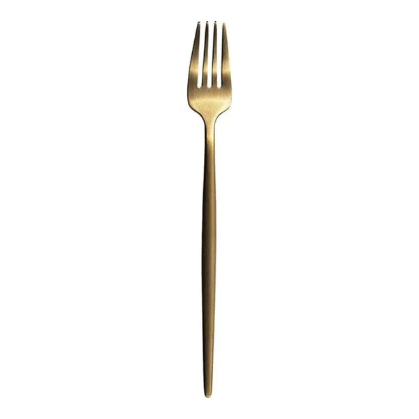 Furtino England Oscar Dessert Fork Matt Gold 18/10 Stainless Steel Dessert Fork 8mm, Pack Of 12