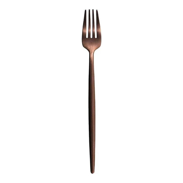 Furtino England Oscar Dessert Fork Matt Copper 18/10 Stainless Steel Dessert Fork 8mm, Pack Of 12