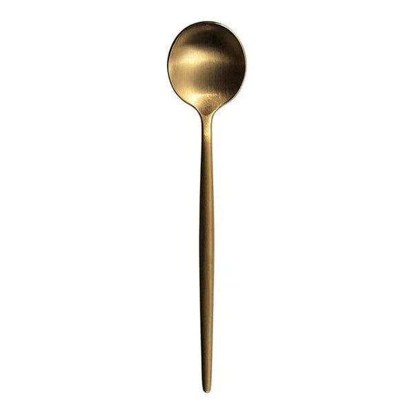 Furtino England Oscar Dessert Spoon Matt Gold 18/10 Stainless Steel Dessert Spoon 8mm, Pack Of 12