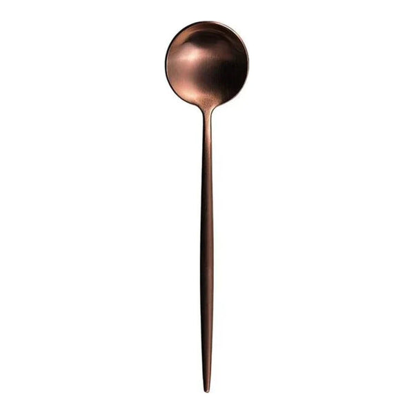 Furtino England Oscar Dessert Spoon Matt Copper 18/10 Stainless Steel Dessert Spoon 8mm, Pack Of 12