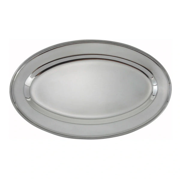 Winco OPL-12 Serving Platter, Oval, 12" x 8-5/8", Stainless Steel