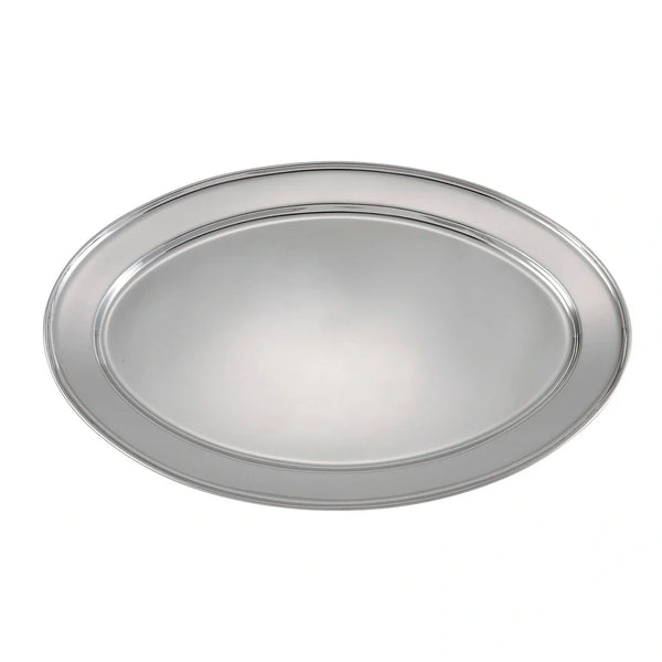 Winco OPL-18 Serving Platter, Oval, 18"x 11-1/2", Stainless Steel