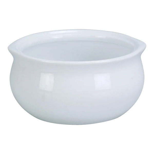 Yanco OS-12-P Onion Soup Crock, 4.25", White Porcelain, 12oz - Pack of 24