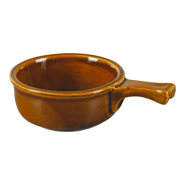 Yanco OS-15-B Onion Soup Crock with Handle, 7.5", Brown, 15oz - Pack of 24