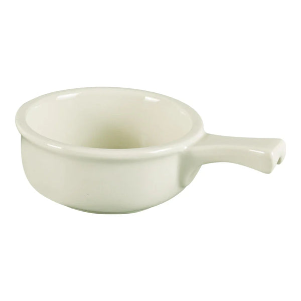 Yanco OS-15-P Onion Soup Crock with Handle, 7.5", White Porcelain, 15 oz - Pack of 24