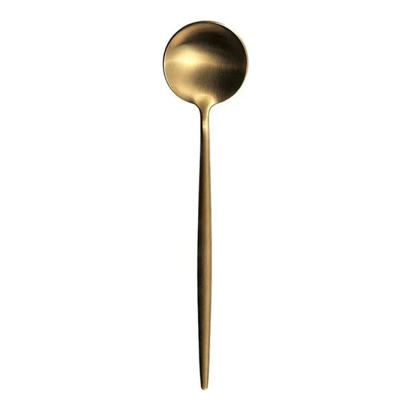 Furtino England Oscar Table Spoon Matt Gold 18/10 Stainless Steel Table Spoon 8mm, Pack Of 12