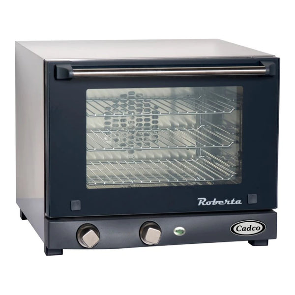 Cadco Roberta OV-003 3-Shelf Quarter Size Medium-Duty Manual Countertop Convection Oven - 120V