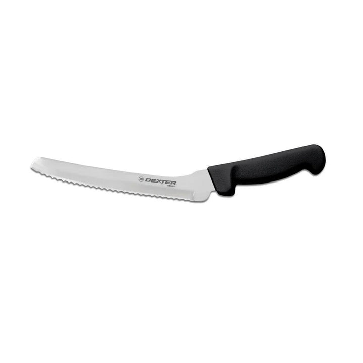 Dexter Russell P94807B Basics 8" Scalloped Offset Sandwich Knife Black Handle 31606B