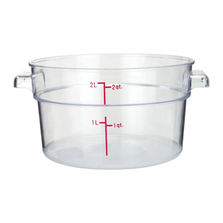 Winco PCRC-2 2qt Round Storage Container, Clear, PC