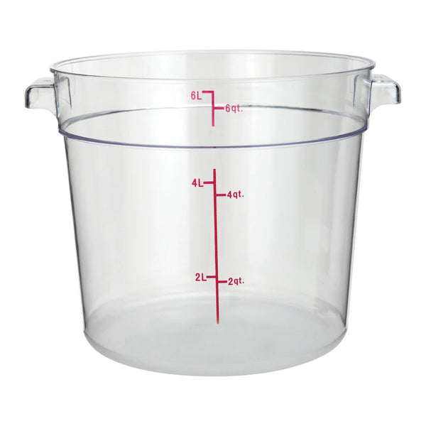 Winco PCRC-6 6qt Round Storage Container, Clear, PC