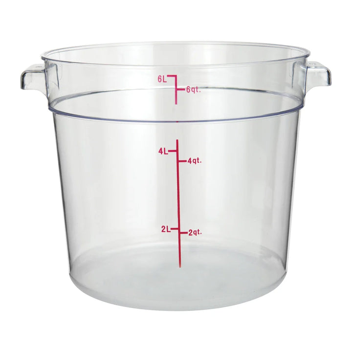 Winco PCRC-6 6qt Round Storage Container, Clear, PC